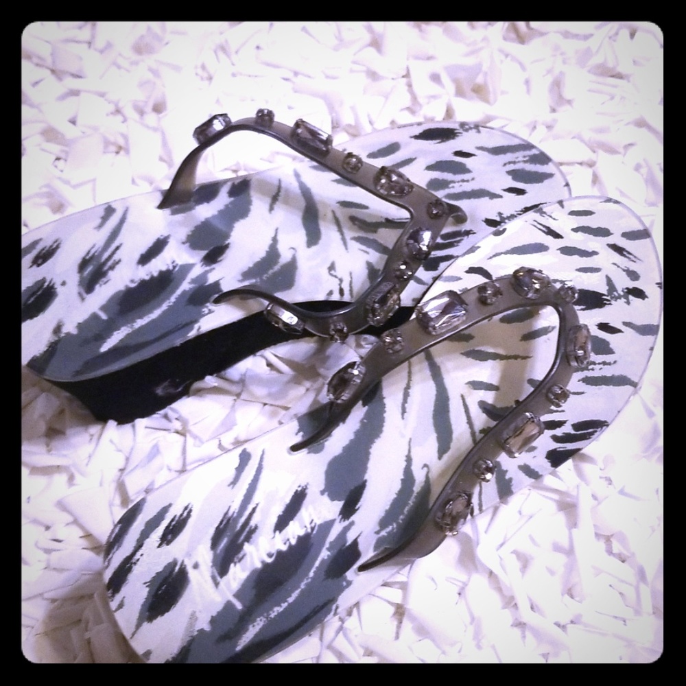 Marciano platform Jeweled Flip flops